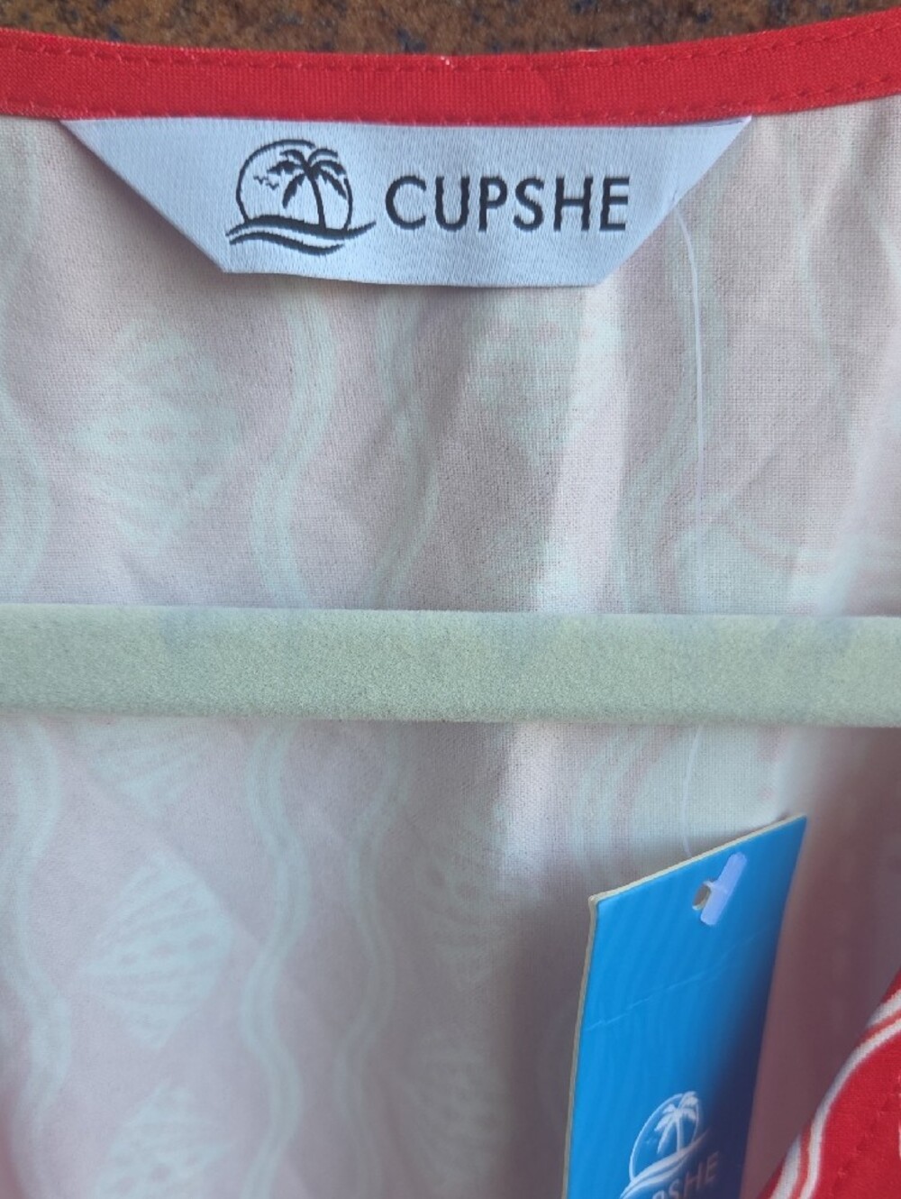 Cupshe White & Coral Patterned Dress - Picture 8 of 9